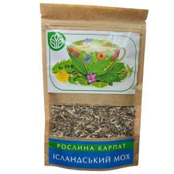 Лечебный чай Исландский мох 45 г. Рослина Карпат. Для горла, кашля и дыхательных путей